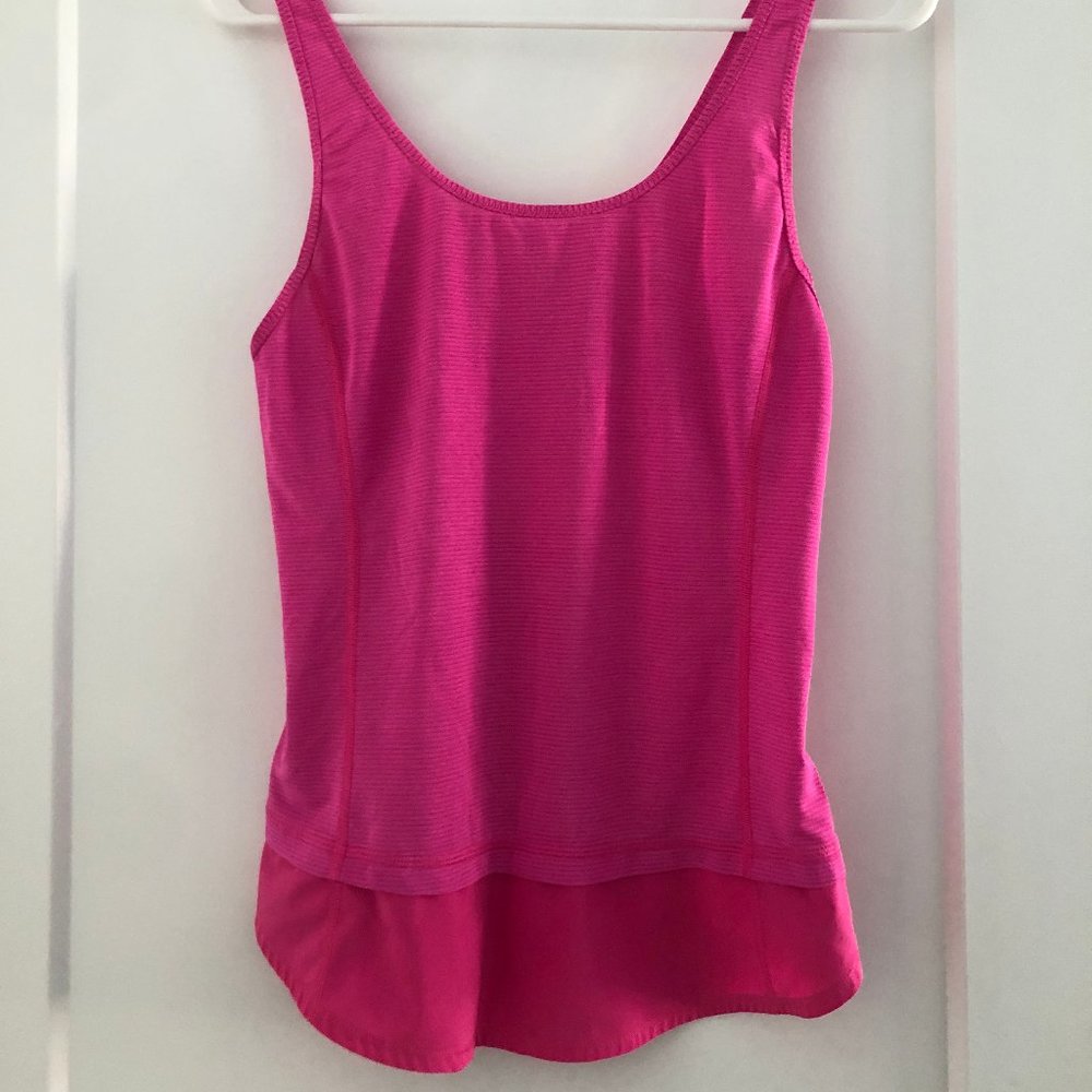 Neon pink lulu lemon Mod Moves tank top